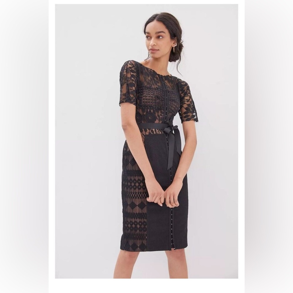 Beguile by Byron Lars sold by Anthropologie black lace  cocktail Dress